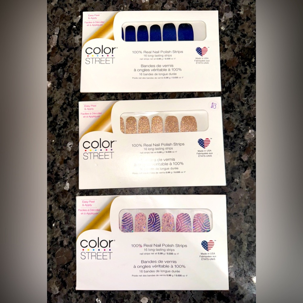 3 sets of Color Street Nail Strips